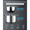 Double Boiler Pot Set,1200ML Double Boiler for Chocolate Melting, 2800ML