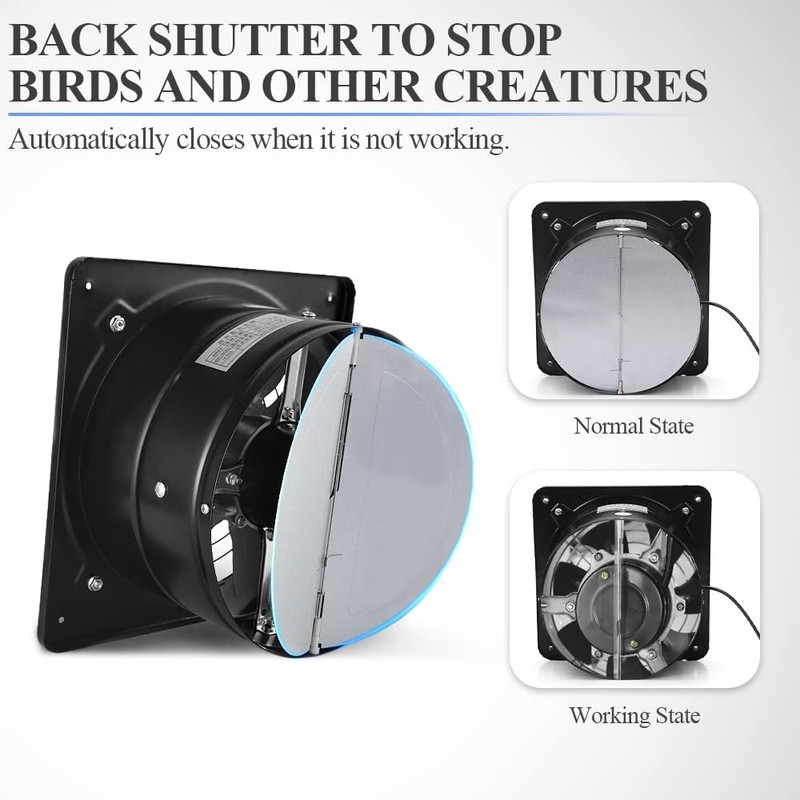 WiseWater 6 Inch Exhaust Fan, 110V Wall Mounted Exhaust Fan,