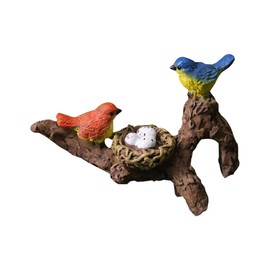 DIYBravo Miniature Bird Figures Made of Resin Bird Animal Figures Simulation Animal Model for Lawn Garden Decorations Animal Sculpture Bird Decoration for Home Yard Ornaments (A)