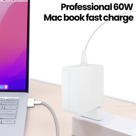 MacBook Pro Charger, 60 W T-Tip Power Supply Compatible with MacBook Pro 11 Inch 13 Inch - Mid 2012, 2013, 2014, 2015, 2017 2018, Model A1436 A1466 A1465 A1435 Charging Cable Charger