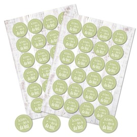 Logbuch-Verlag 48 "Schön dass du da bist" sticker, green, light green, round, diameter 4 cm, wedding decoration, table decoration, welcome for guests