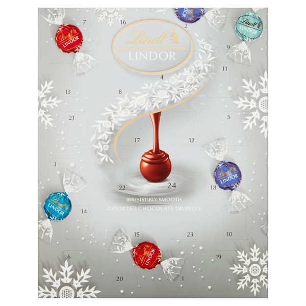 Lindt Lindor Assorted Chocolate Advent Calendar 2023 | Large 300 g | A delicious Assortment of Milk, Salted Caramel, Coconut, Milk and White Truffles for Him and Her