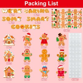 Merry Christmas Gingerbread Bulletin Board Decoration 66 Pcs Gingerbread Man Cutouts Bulletin Border for Winter Xmas Party School Classroom Home Wall Decor