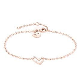 Tamaris 21cm Stainless Steel Heart Charm Bracelet, 21 cm, Stainless Steel, No Gemstone