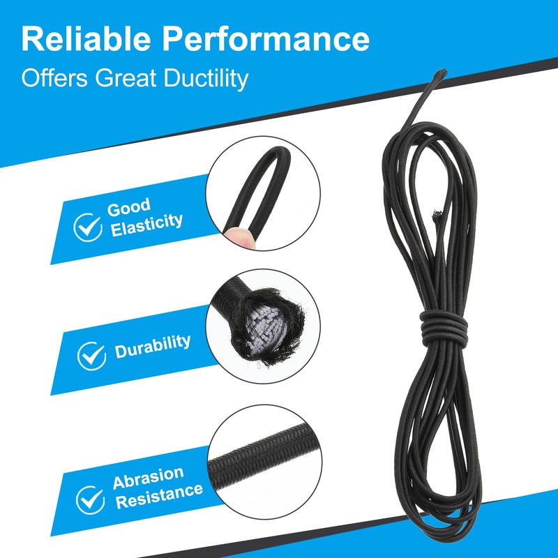 PATIKIL 1/8" x 10' Bungee Shock Cord, Elastic Heavy Polyester