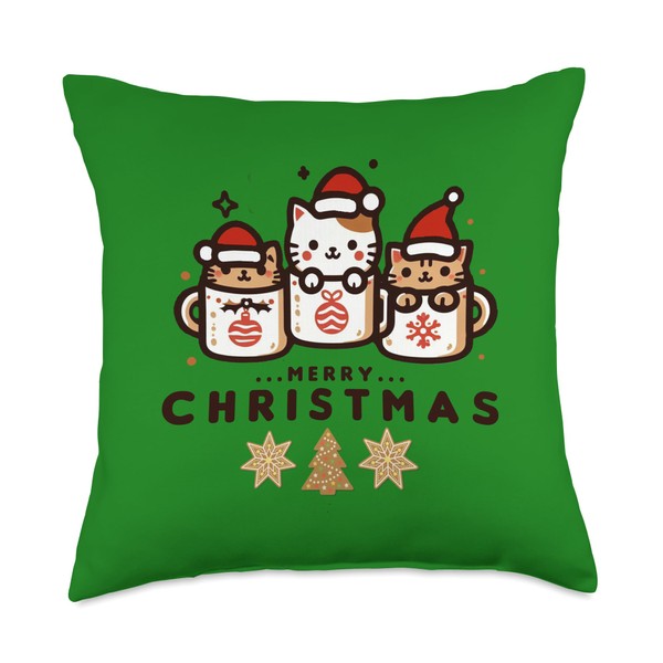 Whisker Wonder Wear Feline Festivi-Tea Trio Anime Cats in Christmas