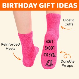 HAPPYPOP 17th Birthday Gift Ideas - 17 Year Old Teen Girl Socks, Birthday Presents for Girls Age 17