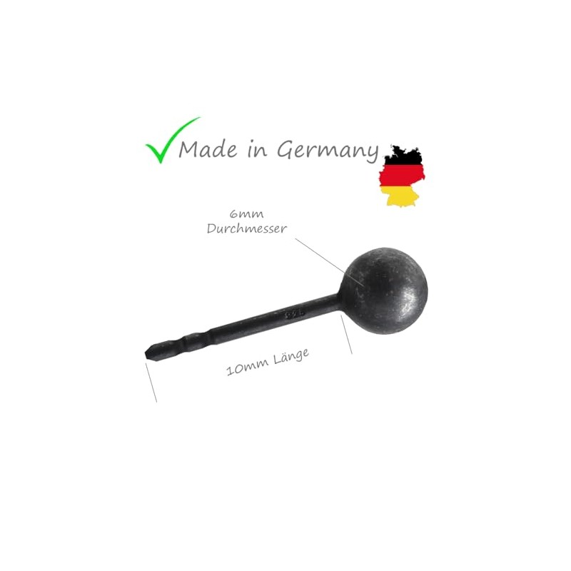 Beate Stohr - Ohrstecker Silber Kugel schwarz, echte Handmade Ohrringe