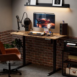 Acrolix Electric Standing Desk Height Adjustable Desk, 40 X 24 Inches Sit Stand up Desk,3 Memory Preset Computer Desk Office Table with Splice Board (Rustic Brown Desktop)