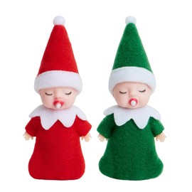 Christmas Baby Elf Dolls for Girls Boys,2pcs Cute Little Elfs Twins Tiny Christmas Dolls Elf Accessories,Small Elf Baby Doll Novelty Toys,Mini Christmas Baby Elves for Kids Gift Xmas Stocking Stuffers