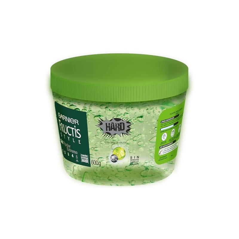 Garnier Fructis Style Gel Hard Tarro, 600 gr