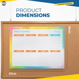 Weekly Planner Pad | 52 Sheets | 27 x 19cm | Weekly Day Planner | Weekly Meal Planner Pad | Week Planner Pad | Weekly Food Planner, Weekly Desk Planner Menu Planner Pad Schedule Planner + SOL Sticker