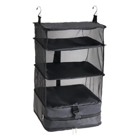 MiaBorsa Travel Pouch, Hanging, Compression Pouch, Closet (Black, Medium)