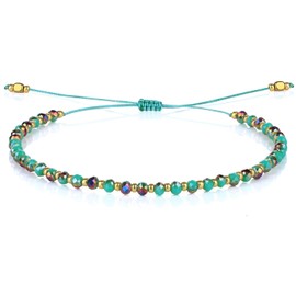 KELITCH Crystal Beads Bracelets Hand Woven Rope Beach Bracelets Fashion Women Bangles New, Crystal, No-Gem-Tye