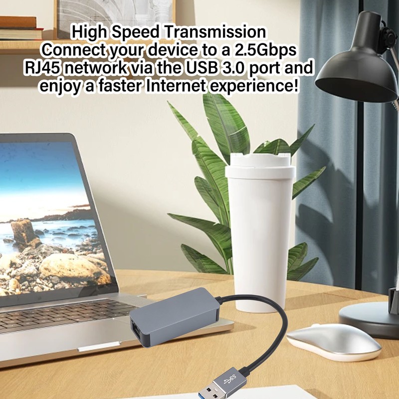 USB 3.0 to 2.5G Ethernet Adapter High Speed Plug and
