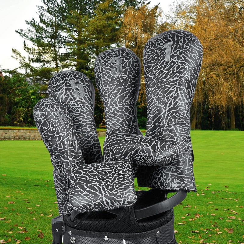 YuEagleSky Golf Club Mallet Putter Head Cover Black with Grey