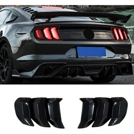 RT-TCZ Tail Light Lamp Cover Guard Trim Frame Bezels Decoration Accessories Compatible with Ford Mustang 2018-2023(2018+ Smoke Black)