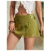 SweatyRocks Women's Sequin Mesh Mini Skirt Floral Embroidery Y2K Sparkly
