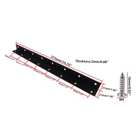 Long L Bracket,ULIFESTAR Black Corner Brace Brackets,Stainless Steel Corner Brackets,Heavy Duty Shelf Bracket,Metal Right Angle Bracket for Wood,375*27mm/14.76*1.06''2 PCS