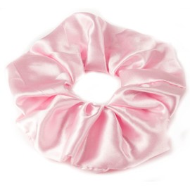 Mytoptrendz® Large Luxurious Smooth Soft Silky Satin Plain Scrunchie Ponytail Hairbands Traceless For Girls Women Thick Curly Hair - (Light Pink)