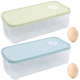 2 Pieces Egg Boxes with Lid for 10 Eggs, Egg Trays Egg Storage for Kitchen Fridge