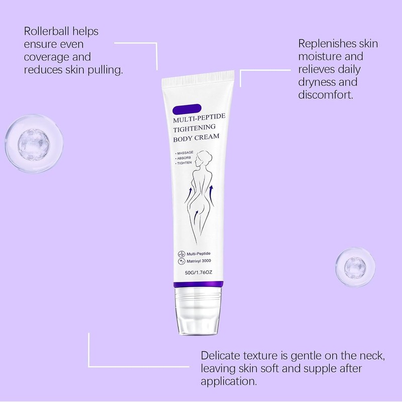 Crema corporal con rodillo masaje multipéptido, reafirmante lifting. (1PCS)