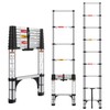 DEZEX Telescoping Ladders 8.5 FT Stainless Steel Ladder - One-Button