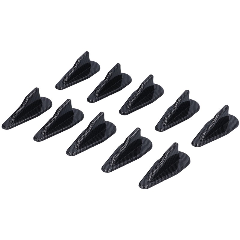 10PCS Shark Fin Kit Spoiler Wing Set with Carbon Fiber