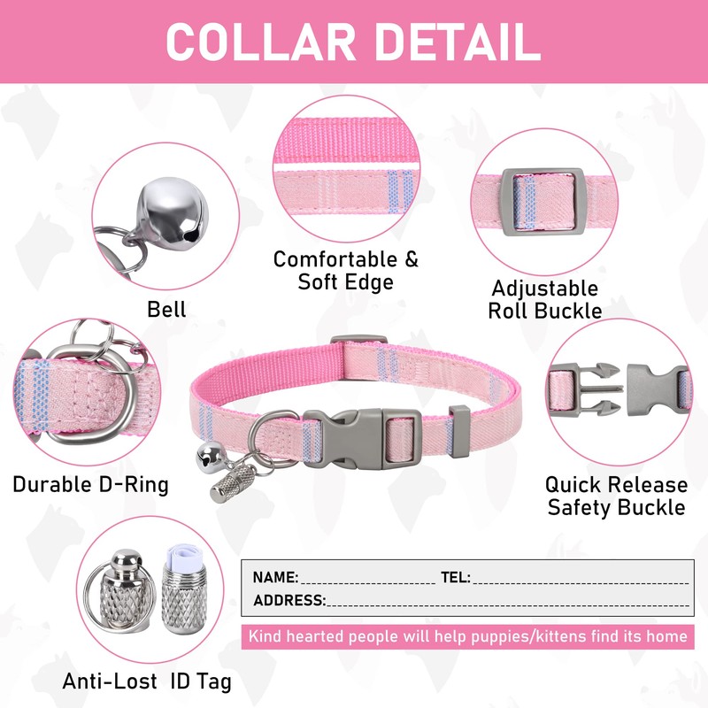 GAMUDA Small Dog Harness Collar and Leash Set, Step in
