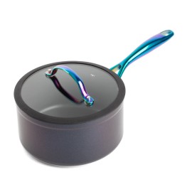 Thyme & Table Non-Stick 2.5 QT Signature Sauce Pan with Glass Lid Rainbow