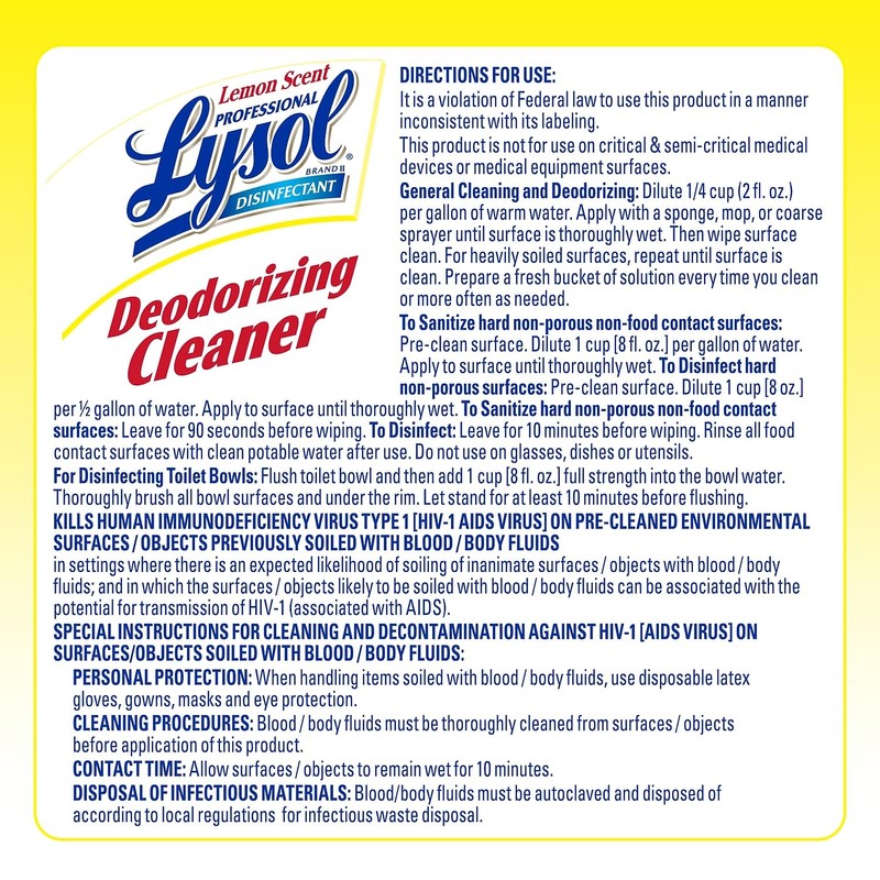 Professional LYSOL Brand Disinfectant Deodorizing Cleaner Concentrate, 1 gal Bottle,