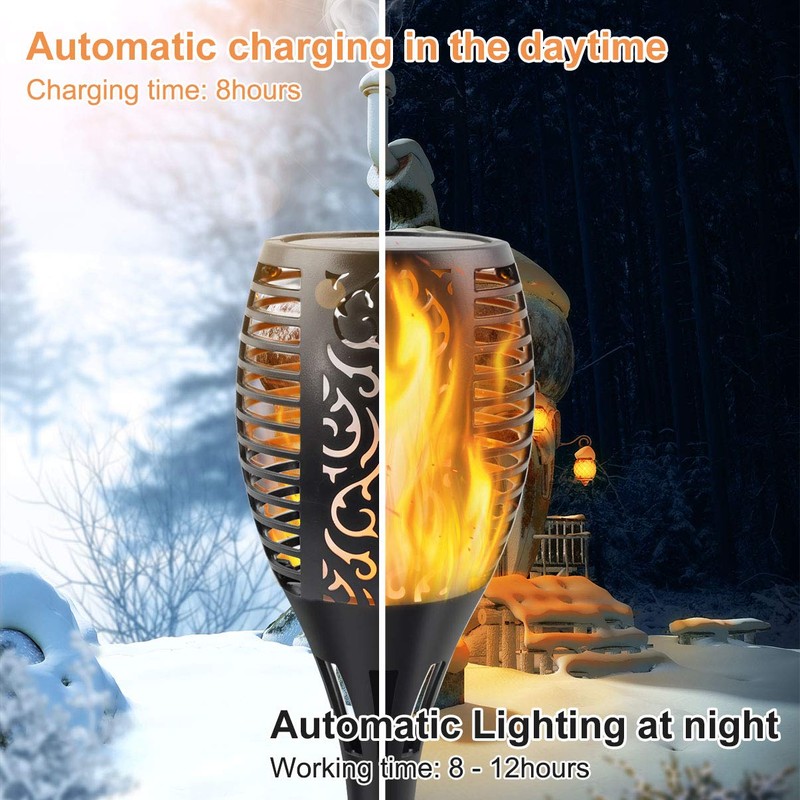 Permande Upgraded Solar Lights Outdoor, Solar Torch Lights with Flickering
