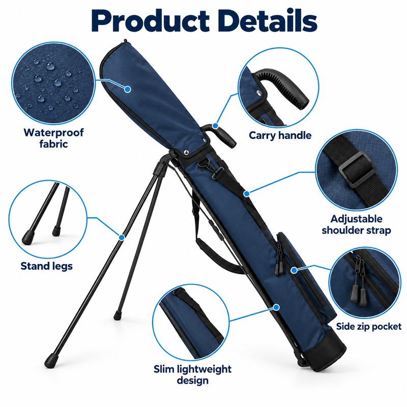 Lightweight Golf Stand Bag for Club Carrying – Waterproof Nylon