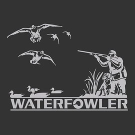 Waterfowler Decal - Waterfowl Hunting Sticker - Automotive Window Decal - Duck Hunter - Goose Hunting - Hunting Stickers - Hunting Dog - Hunters Image