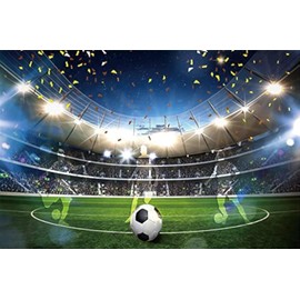 Renaiss 2.5 x 1.8 m Football Field Photography Background Football Field Stadium Spotlight Background Football Lovers Wallpaper Sports Party Decoration Baby Shower Boy Portrait Photo Booth Props
