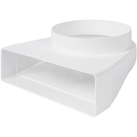 Vent Systems 204 x 60 mm Rectangular 90° Angle Duct Connector - Transition to Pipe with Ø150 mm - Air Inlet, Outlet Coupling for HVAC Systems - Ventilation Connection for Heating, Cooling