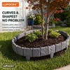 Faux Stone Garden Fence, Grey, Plastic Interlocking Decorative Frame for