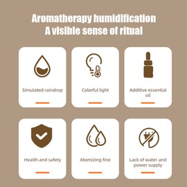 Rain Cloud Humidifier Water Drip 350ml Large Capacity Timer Cool Mist Essential Oil Diffuser with 7 Color Night Lights UFO Raindrop Humidifier Auto Off for Bedroom Office Travel