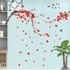 3D Red Plum Blossom Wall Decals Red Flowers Blossom Tree