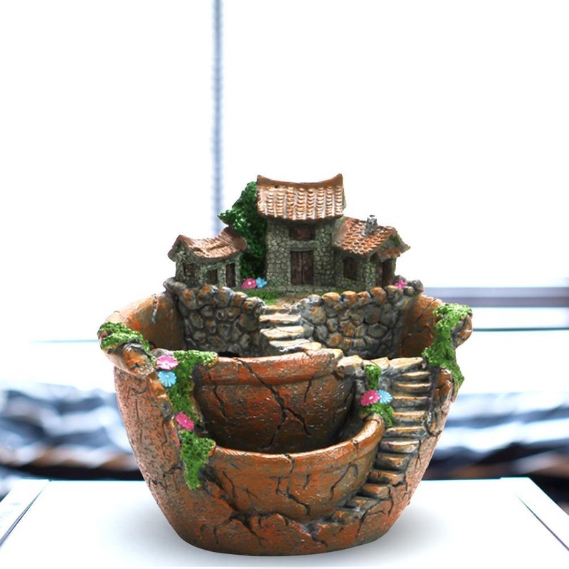 Plants Pot Succulent Plants Pot with Sweet House Flower Basket