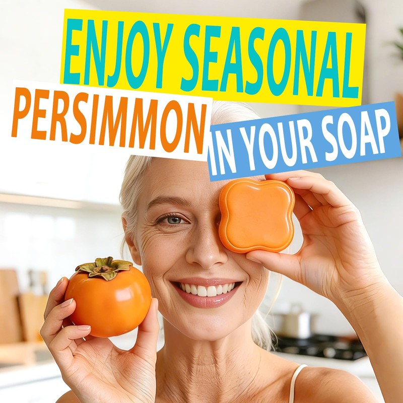 YAFUSIPE Persimmon Soap Bar for Body Odor Control, 7.06OZ/200G Natural