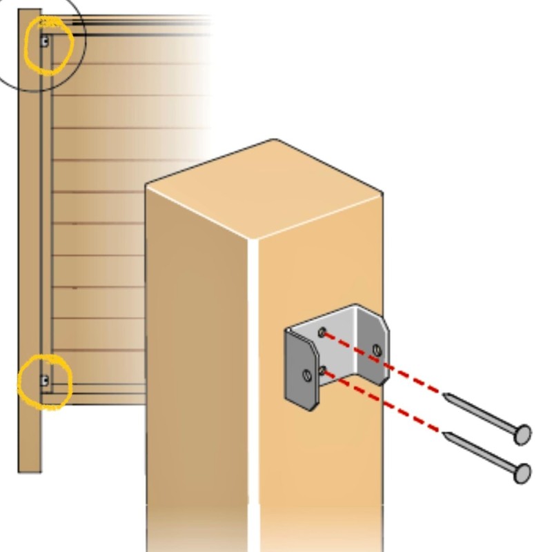 Fence Panel Clips Trellis U Clip Bracket for Timber Posts,