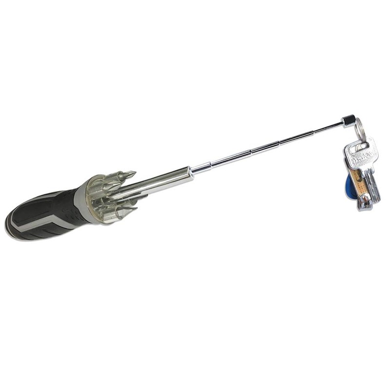 Light Driver LED Screwdriver with Drive Socket and 12" Telescoping,