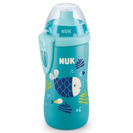 NUK Junior Cup Drinking Bottle with Chameleon Effect, 18+ Months, Colour Changing, Leak-proof Drinking Cup with Push-Pull Teat, Clip & Protective Cap, BPA-Free, 300 ml, Blue