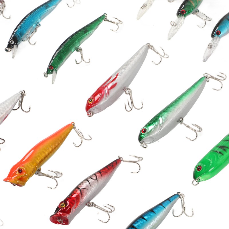 35Pcs Simulation Hard Bait Mixed Minnow Fishing Lure Kit Minnow