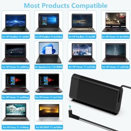Unbranded 150W 19.5V Laptop Charger for HP Pavilion Gaming 15 17 AC Power Adapter 4.5*3.0