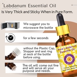 Deve Herbes Pure Labdanum Essential Oil (Cistus ladaniferus) Steam Distilled 50ml (1.69 oz)