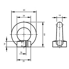 2 Ring Nuts Ring Nuts M16 Eye Nut Transport Eye Crane Eyelets DIN 582 C15 Galvanised