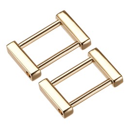 sourcing map Rectangle Screw Ring Buckle, 2Pcs 1.38 Inch Rectangle Screw in Buckles Strap Connector Bag Loop for Purses Making, Gold Tone