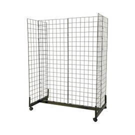 Jenified Wire Grid Wall Display Rack with Rolling Base Grid Wall Panel Floorstanding Retail Display Art Display Fixture with Extra Hooks for Supermrket Shop